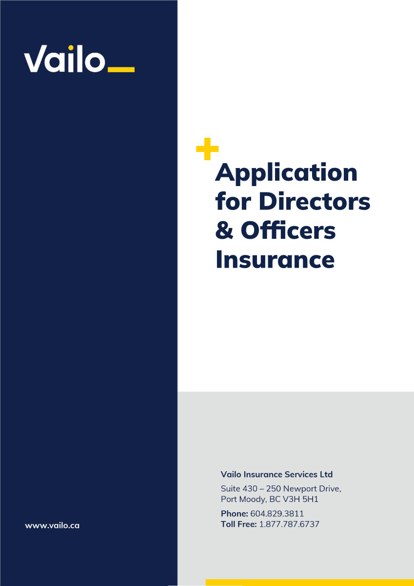Application for Directors & Officers Insurance
