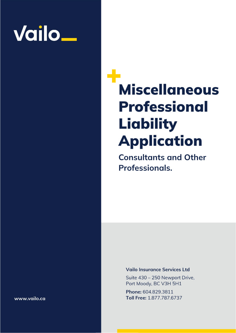 Miscellaneous Professional Liability Application