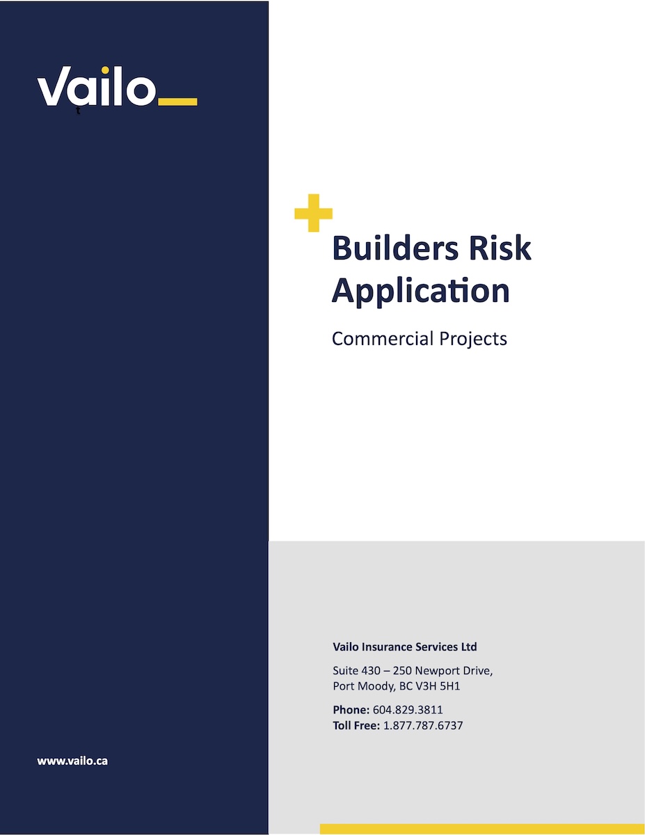 Builders Risk Application Commercial Projects
