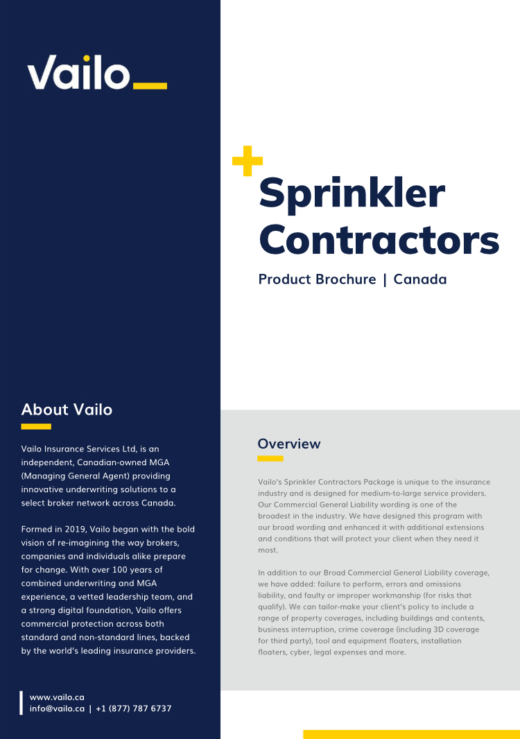 Sprinkler Contractors Product Brochure